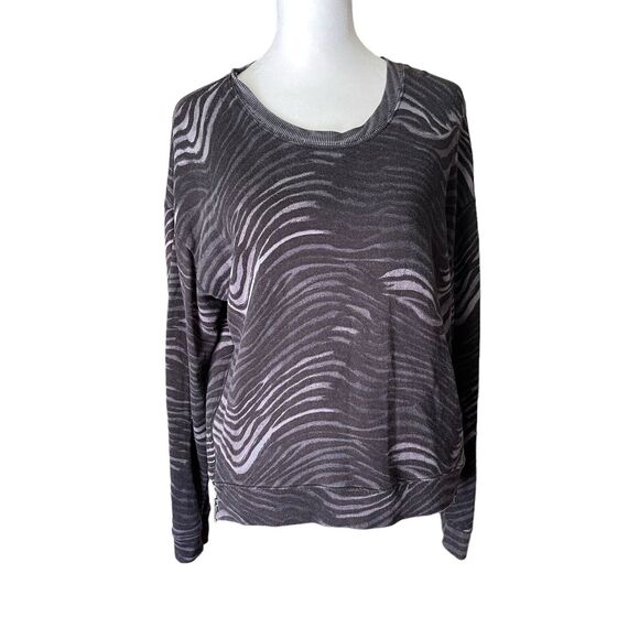 Rails Small Marlo Pullover Sweater Charcoal Watercolor Stripes Black Gray - Picture 1 of 11